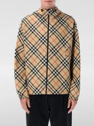 Burberry Traditional Check Nylon Jacket With Ekd Detail In Burgundy