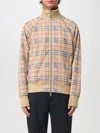 Burberry Beige Sweatshirt With Check Motif In Jacquard In Neutral