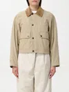 Burberry Beige Cropped Cotton Jacket In Beige