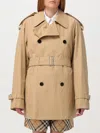 Burberry Beige Waterproof Trench Coat In Cotton Woman In Beige