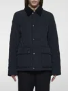 Burberry Women 'oldham' Black Quilted Jacket With Corduroy Collar In Tech Fabric Woman In Schwarz