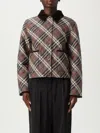 Burberry Cropped Check Quilted Cotton Jacket In Multi