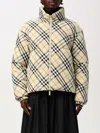 Burberry Cropped Check Quilted Barn Jacket In Bunt