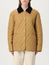 Burberry Corduroy-collar Diamond-quilted Jacket In Brown