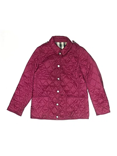 Pre-owned Burberry Kids' Jacket In Burgundy