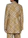 Burberry Check Wool Single-breasted Blazer In Flax