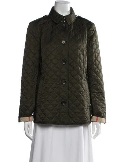 Pre-owned Burberry Jacket In Green