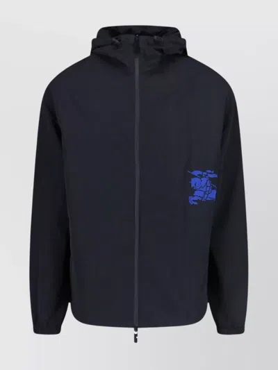 Burberry Jacket Hooded Design Elastic Cuffs In Blue
