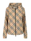 Burberry Salcombe Hooded Jacket In Polyester Sabbia In Multi