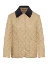 Burberry Cropped Quilted Nylon Jacket In Nude & Neutrals
