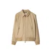 Burberry Gabardine Harrington Jacket In Brown
