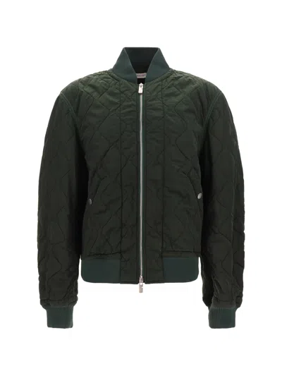 Burberry Quilted Bomber Jacket In Green