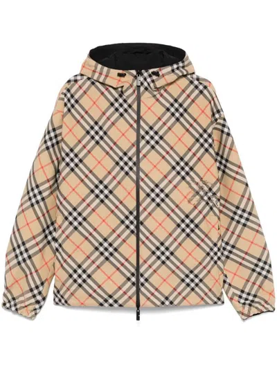 BURBERRY BURBERRY CHECK MOTIF ZIPPED JACKET
