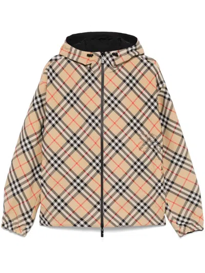 Burberry Jacket With Zip Print Check Clothing