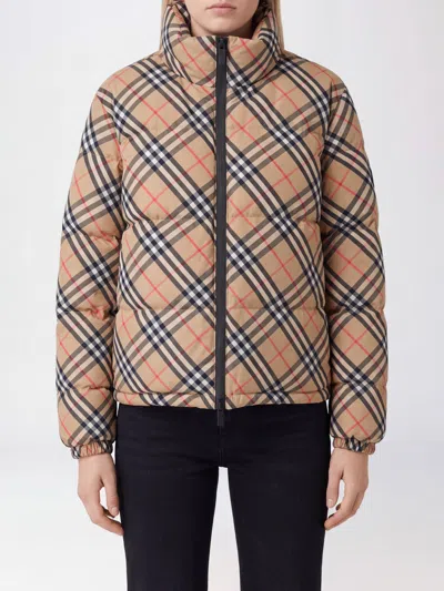 Burberry Jacket Woman Color Beige In Brown