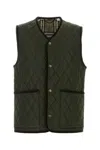 Burberry Quilted Green Gilet With Distinctive Button Closure