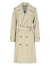 Burberry Classic Double-breasted Trench Coat With Adjustable Waist Belt In Neutral