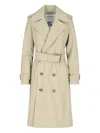Burberry Classic Double-breasted Trench Coat With Adjustable Waist Belt In Neutral
