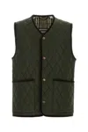 Burberry Quilted Green Gilet With Distinctive Button Closure