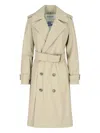 Burberry Classic Double-breasted Trench Coat With Adjustable Waist Belt In Neutral