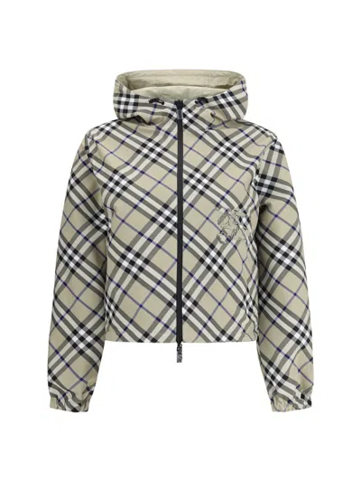 Burberry Cropped Reversible Check Jacket In Multicolor