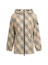 Burberry Archivio Check Hooded Jacket In Neutral