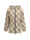 Burberry Archivio Check Hooded Jacket In Neutral