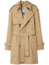 Burberry Beige Vintage Check Cotton Trench Coat