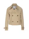 Burberry Women Trench Cropped Gabardine Jacket