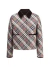 Burberry Cropped Check Quilted Cotton Jacket In Multi