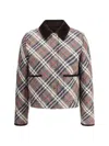 Burberry Cropped Check Quilted Cotton Jacket In Multi