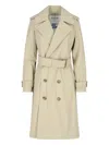 Burberry Classic Double-breasted Trench Coat With Adjustable Waist Belt In Neutral