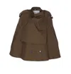 Burberry Cotton Cape With Traditional Check Lining In Green