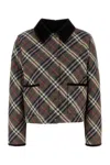 Burberry Cropped Check Quilted Cotton Jacket In Multi