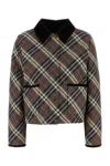 Burberry Cropped Check Quilted Cotton Jacket In Multi