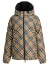 Burberry Reversible Check Hooded Puffer Jacket In Brown