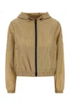 Burberry Women Beige Nylon Jacket In Brown