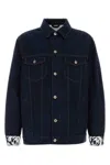 Burberry Denim Jacket With Chest Pockets And Contrast Stitching In Blue