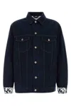 Burberry Denim Jacket With Chest Pockets And Contrast Stitching In Blue