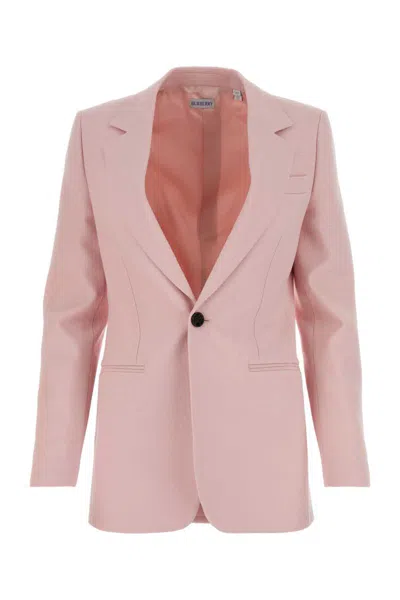 Burberry Tailored Jacket In Wool In Pink