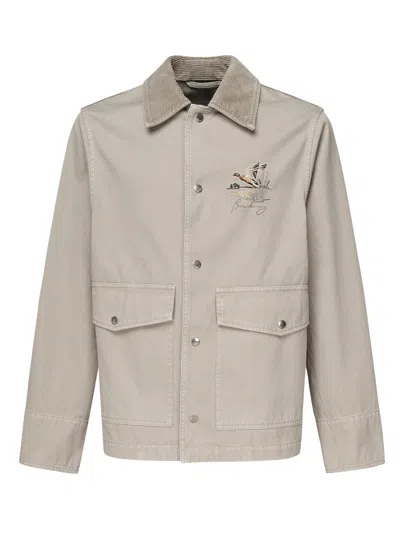 Burberry Khaki Cotton Jacket In Neutral