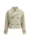 Burberry Sage Green Polyester Blend Trench Coat In Beige