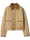 Burberry Quilted Jacket With Corduroy Collar And Pockets