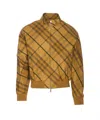 Burberry Check Motif Zip-up Bomber Jacket In Beige