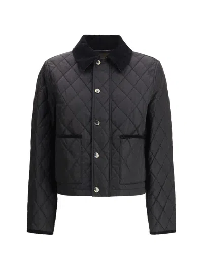 Burberry Cropped Quilted Nylon Jacket In Black