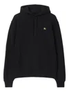 Burberry Men Black Sweatshirt With Ekd Embroidery On The Front And Logo Print On The Rear In Cotton In Black
