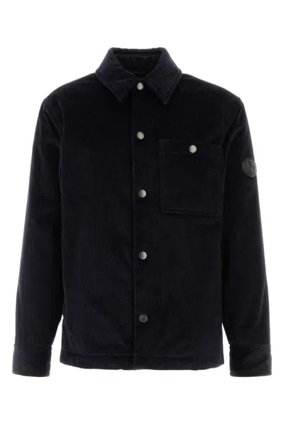 Burberry Textured Corduroy Jacket Front Pocket In Blue