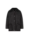 Burberry Cotton Corduroy-trimmed Quilted Shell Jacket In Black