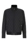 Burberry Midnight Blue Nylon Jacket In Black