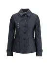 Burberry Women Quilted Thermoregulated Jacket In Blue
